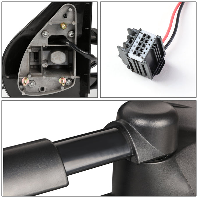 D-Motoring - Towing Mirrors - With LED Turn Signal Light - Towing Manual Telescope - Pair - Chevy Silverado 1500/1500HD/2500HD GMC Sierra 3500/3500HD - 6