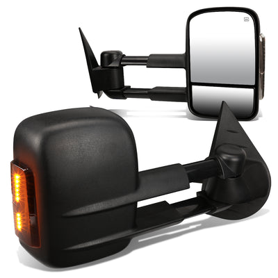 D-Motoring - Towing Mirrors - With LED Turn Signal Light - Powered+Heated - Pair - Chevy Silverado 1500 / 1500HD / 2500HD / Suburban 1500 / 2500 / Tahoe - 1