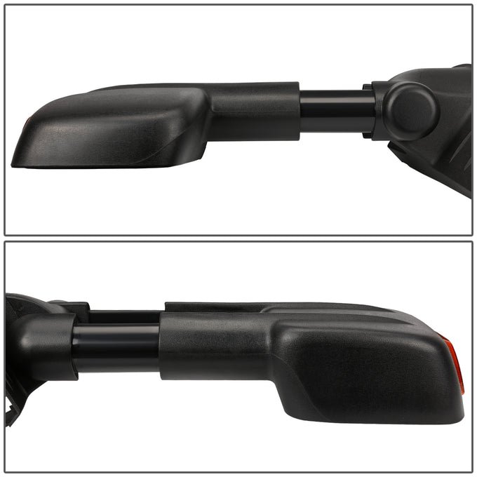 D-Motoring - Towing Mirrors - With LED Turn Signal Light - Powered+Heated - Pair - Chevy Silverado 1500 / 1500HD / 2500HD / Suburban 1500 / 2500 / Tahoe - 4