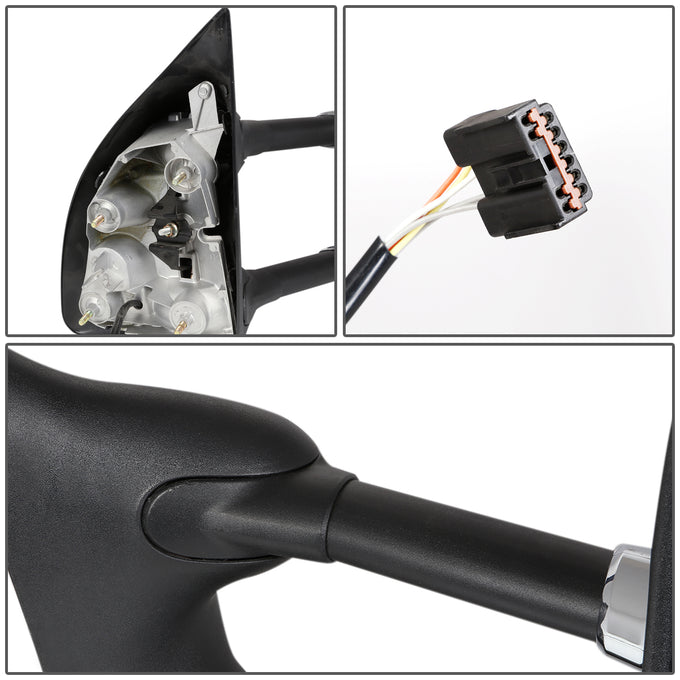 Chrome Powered Heated Towing Mirrors (Pair)<br>99-07 Ford F250 F350 F450 F550 Super Duty