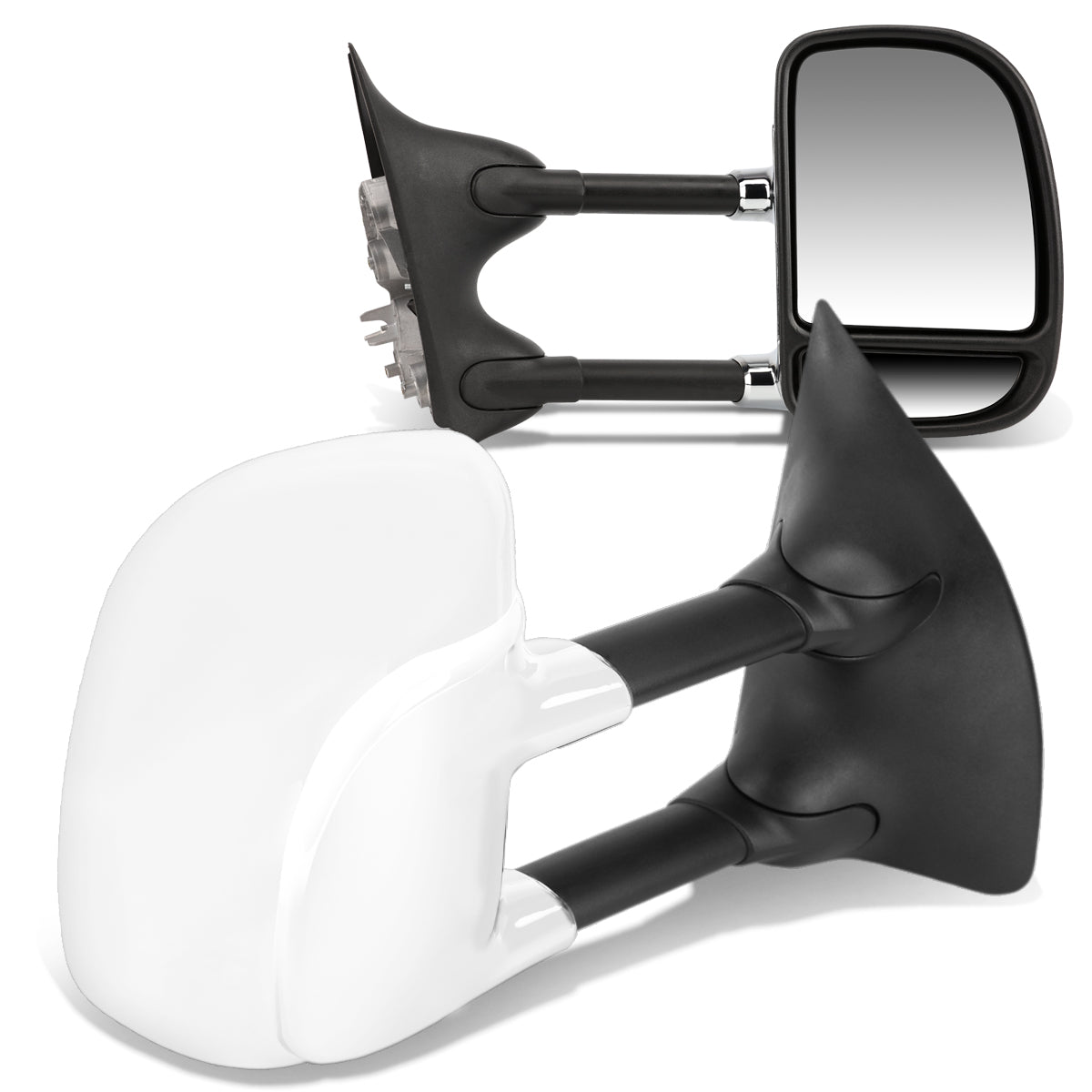 D-Motoring - Towing Mirrors - Extendable Arm - Chrome - Pair - 99-07 Ford F250 / F350 / F450 / F550 Super Duty - 1