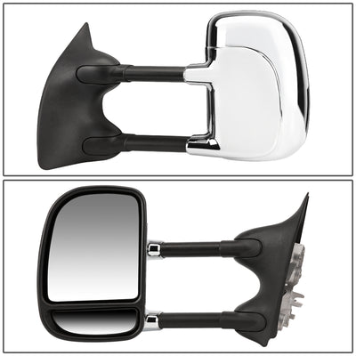 D-Motoring - Towing Mirrors - Extendable Arm - Chrome - Pair - 99-07 Ford F250 / F350 / F450 / F550 Super Duty - 3