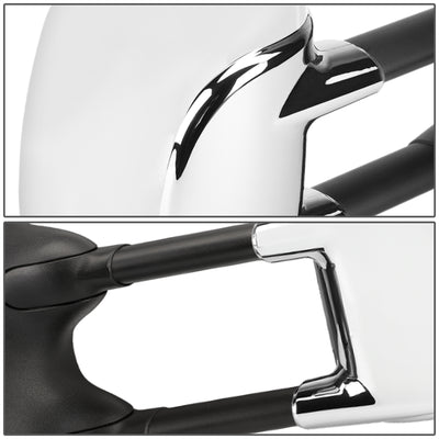 D-Motoring - Towing Mirrors - Extendable Arm - Chrome - Pair - 99-07 Ford F250 / F350 / F450 / F550 Super Duty - 5