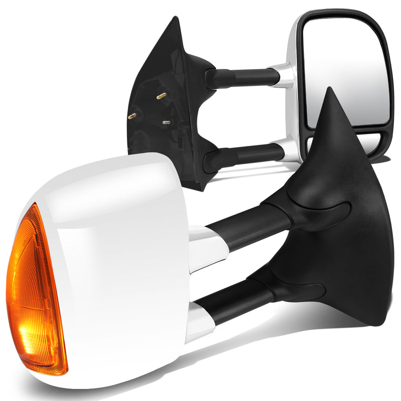 D-Motoring - Towing Mirrors - With LED Turn Signal Light - Extendable - Chrome - Pair - Ford F250 / F350 / F450 / F550 Super Duty - 1
