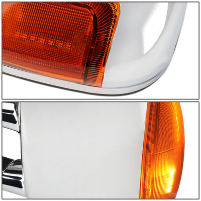 D-Motoring - Towing Mirrors - With LED Turn Signal Light - Extendable - Chrome - Pair - Ford F250 / F350 / F450 / F550 Super Duty - 5