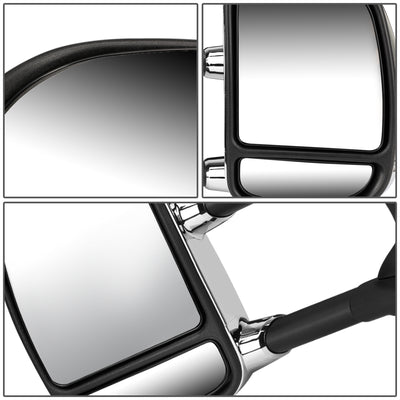 D-Motoring - Towing Mirrors - With LED Turn Signal Light - Extendable - Chrome - Pair - Ford F250 / F350 / F450 / F550 Super Duty - 6