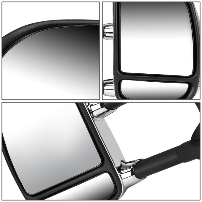 D-Motoring - Towing Mirrors - With LED Turn Signal Light - Extendable - Chrome - Pair - Ford F250 / F350 / F450 / F550 Super Duty - 6