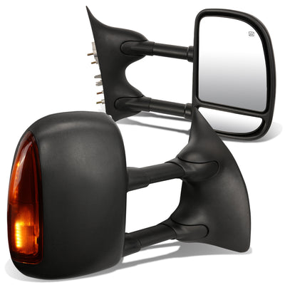 D-Motoring - Towing Mirrors - With LED Turn Signal Light - Powered+Heated - Amber Corner - Pair - Ford F250 / F350 / F450 / F550 Super Duty - 1