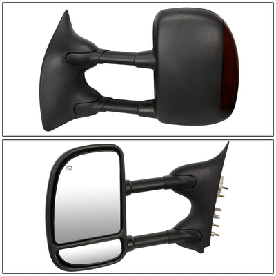 D-Motoring - Towing Mirrors - With LED Turn Signal Light - Powered+Heated - Amber Corner - Pair - Ford F250 / F350 / F450 / F550 Super Duty - 3