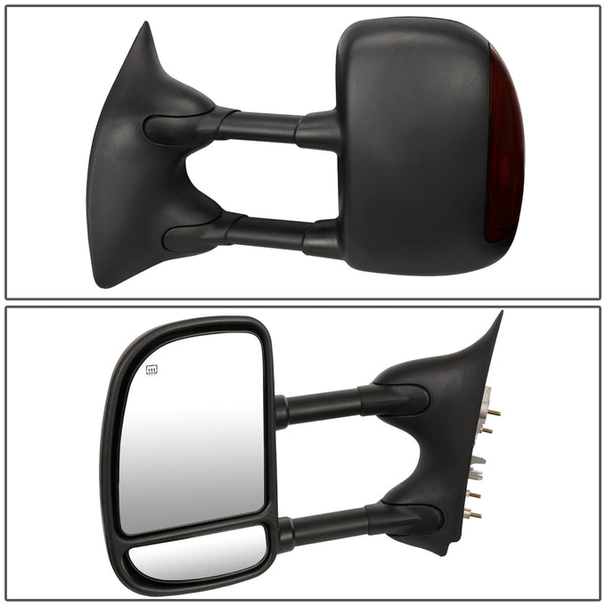 D-Motoring - Towing Mirrors - With LED Turn Signal Light - Powered+Heated - Amber Corner - Pair - Ford F250 / F350 / F450 / F550 Super Duty - 3