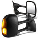 D-Motoring - Towing Mirrors - With LED Turn Signal Light - Powered+Heated - Smoked Corner - Pair - Ford F250 / F350 / F450 / F550 Super Duty - 1