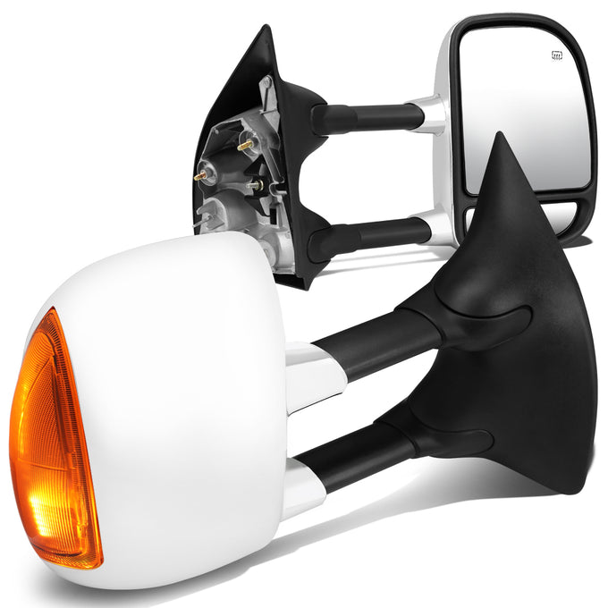 D-Motoring - Towing Mirrors - With LED Turn Singal Light - Powered - Amber Corner - Pair - Ford F250 / F350 / F450 / F550 Super Duty - 1