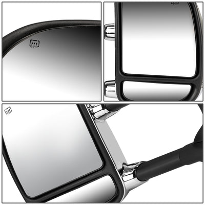 D-Motoring - Towing Mirrors - With LED Turn Singal Light - Powered - Amber Corner - Pair - Ford F250 / F350 / F450 / F550 Super Duty - 6