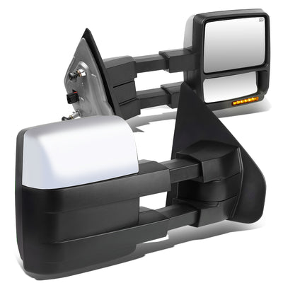 D-Motoring - Towing Mirrors - With LED Turn Signal Light + Puddle Light - Powered+Heated - Pair - Ford F-150 - 1