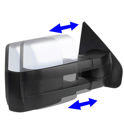 D-Motoring - Towing Mirrors - With LED Turn Signal Light + Puddle Light - Powered+Heated - Pair - Ford F-150 - 2
