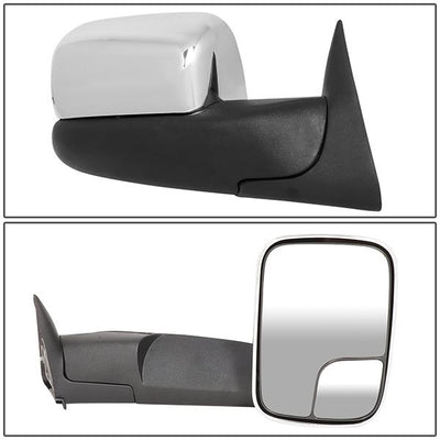 94-02 Dodge Ram Truck Tow Towing Mirrors - Manual - Flip Up - Pair - TWM-011-T222-CH - 3