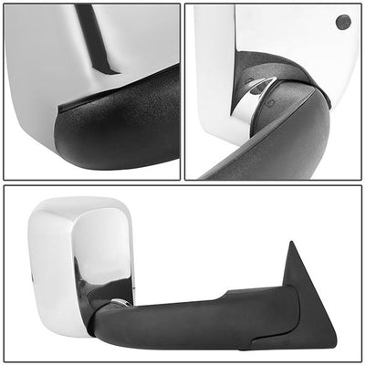 94-02 Dodge Ram Truck Tow Towing Mirrors - Manual - Flip Up - Pair - TWM-011-T222-CH - 5