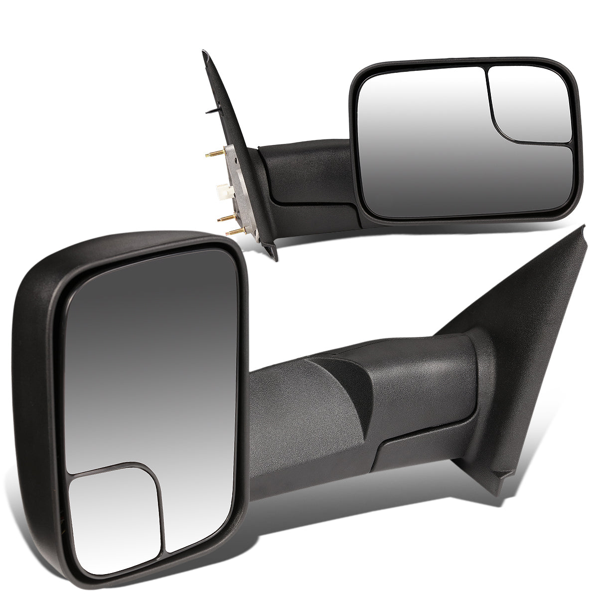 D-Motoring - Towing Mirrors - Adjustable Foldable - Black - Pair - Dodge RAM 1500 / 2500 / 3500 - 1