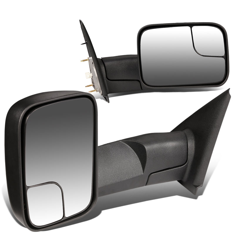 D-Motoring - Towing Mirrors - Adjustable Foldable - Black - Pair - Dodge RAM 1500 / 2500 / 3500 - 1