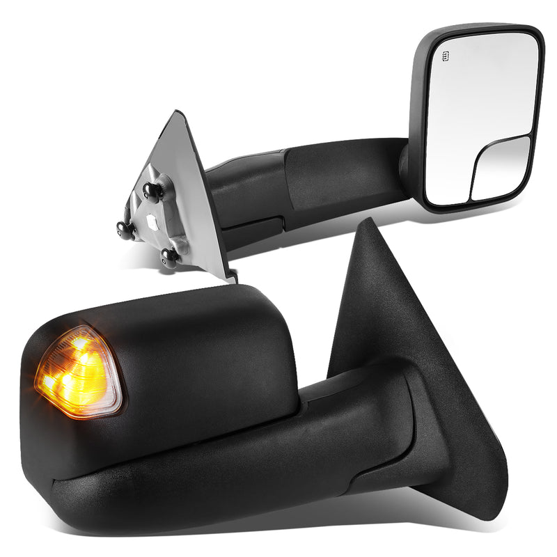 D-Motoring - Towing Mirrors - With LED Turn Signal Light - Powered+Heated - Pair - Dodge RAM 1500 / 2500 / 3500 - 1
