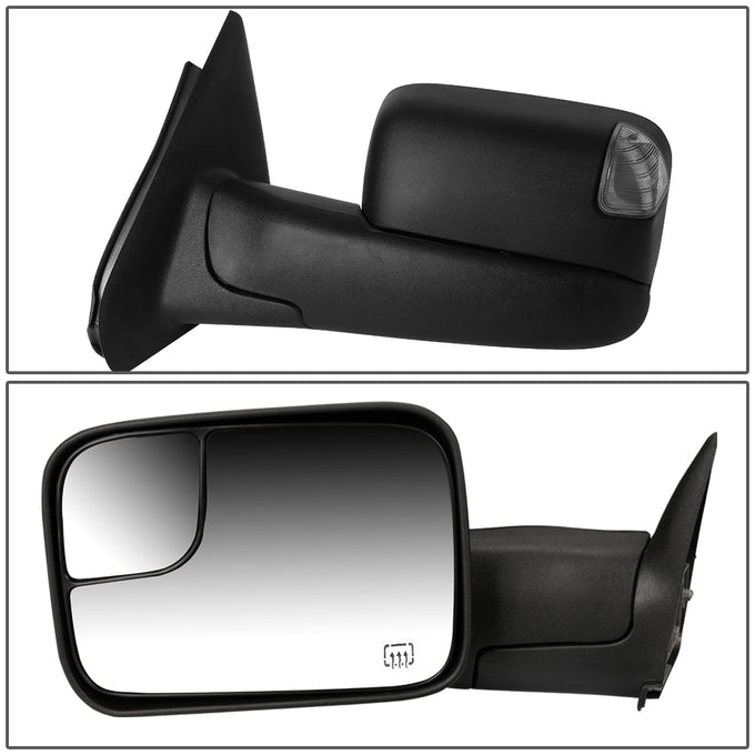 D-Motoring - Towing Mirrors - With LED Turn Signal Light - Powered+Heated - Pair - Dodge RAM 1500 / 2500 / 3500 - 3