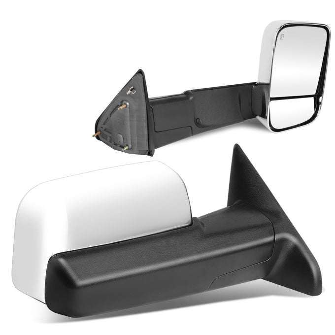 D-Motoring - Towing Mirrors - Manual Adjustable - Powered+Heated - Flip-Up - Pair - Dodge RAM 1500 / 2500 / 3500 / 4500 / 5500 - 1