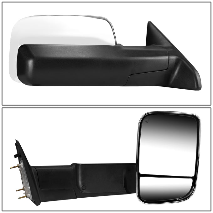 Chrome Powered Heated Towing Mirrors (Pair)<br>09-16 Dodge Ram 1500, 10-16 Ram 2500-5500