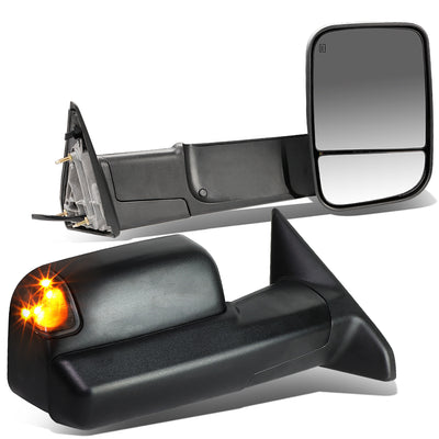 D-Motoring - Towing Mirrors - With LED Turn Singal Light - Powered+Heated - Pair - Dodge RAM 1500 / 2500 / 3500 / 4500 / 5500 - 1