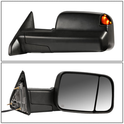 D-Motoring - Towing Mirrors - With LED Turn Singal Light - Powered+Heated - Pair - Dodge RAM 1500 / 2500 / 3500 / 4500 / 5500 - 3