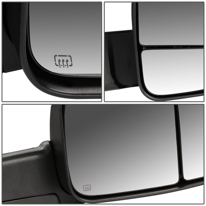 D-Motoring - Towing Mirrors - With LED Turn Singal Light - Powered+Heated - Pair - Dodge RAM 1500 / 2500 / 3500 / 4500 / 5500 - 6