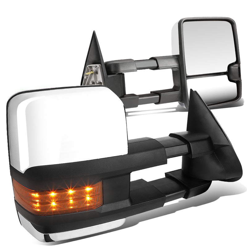 D-Motoring - Towing Mirrors - With LED Turn Signal Light - Extendable - Silverdo / Suburban / Tahoe / GMC Yukon / Sierra / Escalade - 1