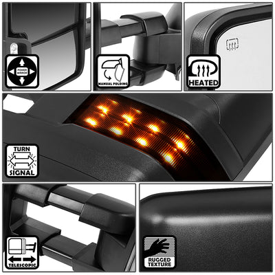 Powered Heated Towing Mirrors (Pair)<br>03-06 Chevy Silverado, GMC Sierra, Tahoe, Yukon