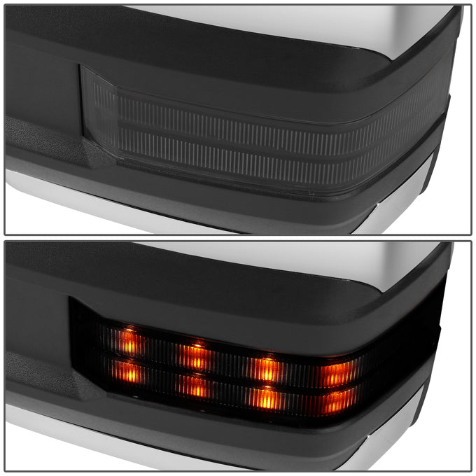 D-Motoring - Towing Mirrors - With LED Turn Singal Light - Powered+Heated - Telescoping - Silverdo / Suburban / Tahoe / GMC Yukon / Sierra / Escalade - 4
