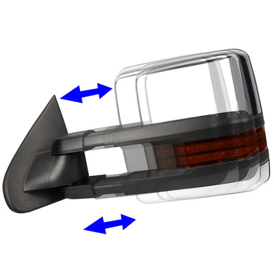 D-Motoring - Towing Mirrors - With LED Turn Singal Light - Powered - Amber Corner - Pair - 14-17 Silverado 1500 / 2500 / 3500 / Sierra 1500 / 2500 /3500 - 2