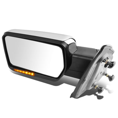 D-Motoring - Towing Mirror - Foldable - With LED Turn Signal Light - Chrome - Left/Driver - Ford F-150 - 1