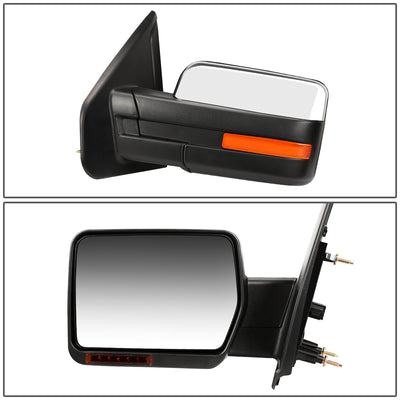 Chrome Manual Side View Mirror (Left) <br>04-14 Ford F-150