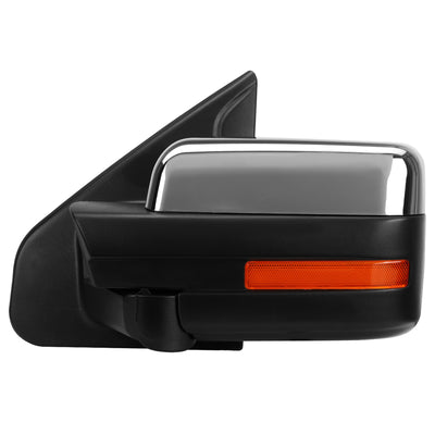 Chrome Manual Side View Mirror (Left) <br>04-14 Ford F-150