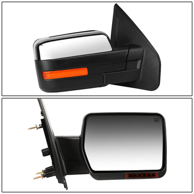 D-Motoring - Towing Mirror - With LED Turn Signal Light - Powered+Heated - Right/Passenger Side - Ford F-150 - 2