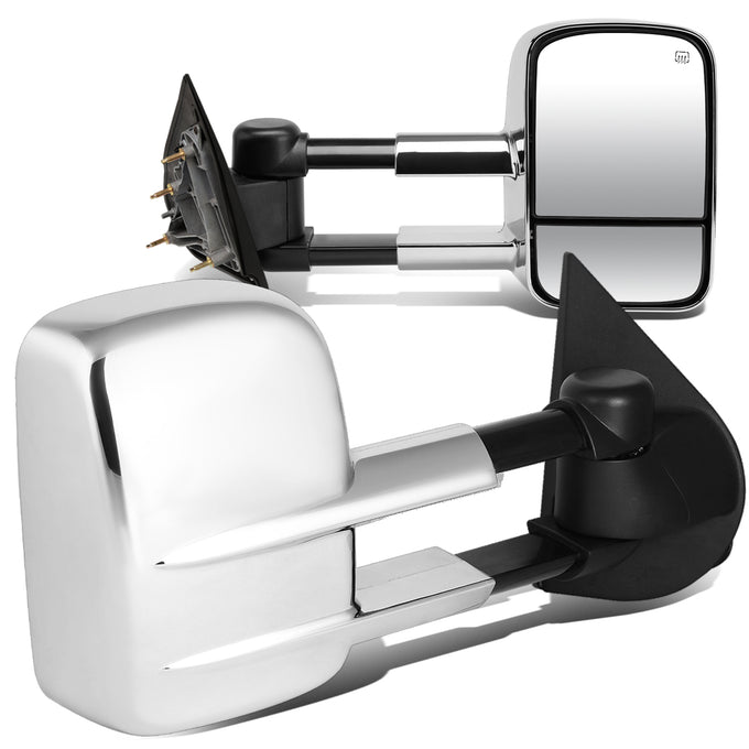 D-Motoring - Towing Mirrors - Powered+Heated - Chrome - Pair - 14-17 Silverado 1500 / 2500 / 3500 / Sierra 1500 / 2500 /3500 - 1