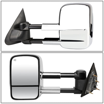 D-Motoring - Towing Mirrors - Powered+Heated - Chrome - Pair - 14-17 Silverado 1500 / 2500 / 3500 / Sierra 1500 / 2500 /3500 - 3