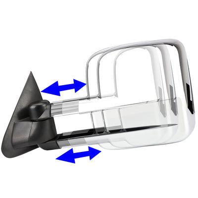 D-Motoring - Towing Mirrors - Powered+Heated - Chrome - Pair - 14-17 Silverado 1500 / 2500 / 3500 / Sierra 1500 / 2500 /3500 - 2