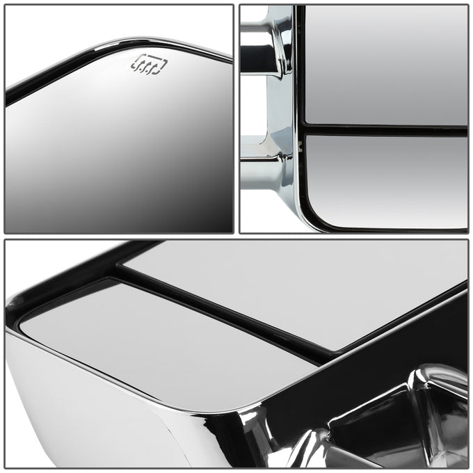 D-Motoring - Towing Mirrors - Powered+Heated - Chrome - Pair - 14-17 Silverado 1500 / 2500 / 3500 / Sierra 1500 / 2500 /3500 - 6