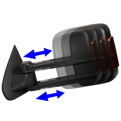 D-Motoring - Towing Mirrors - With LED Turn Singal Light - Powered+Heated - Amber Corner - Pair - Silverado 1500 / 2500 / 3500 / Sierra 1500 / 2500 /3500 - 2