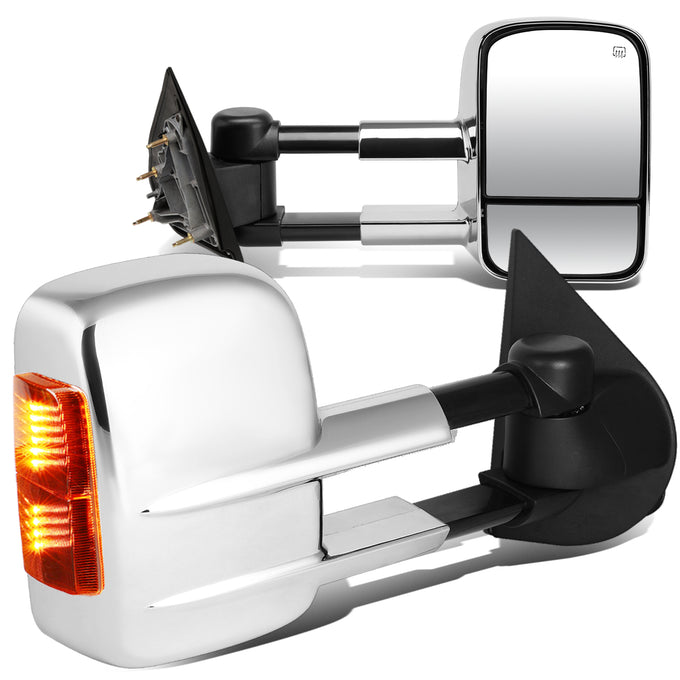 D-Motoring - Towing Mirrors - With LED Turn Singal Light - Powered - Pair - Silverado 1500 / 2500 / 3500 / Sierra 1500 / 2500 /3500 - 1