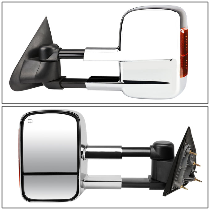 D-Motoring - Towing Mirrors - With LED Turn Singal Light - Powered - Pair - Silverado 1500 / 2500 / 3500 / Sierra 1500 / 2500 /3500 - 3