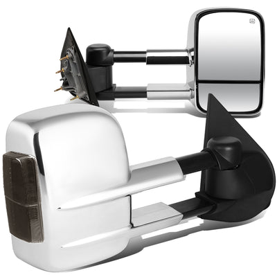 D-Motoring - Towing Mirrors - Powered - W/ Heated - W/ Smoked LED Signal - Pair - 14-17 Silverado/Sierra - 1
