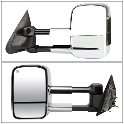 Chrome Powered Heated Towing Mirrors (Pair)<br>14-17 Chevy Silverado 1500, GMC Sierra 1500