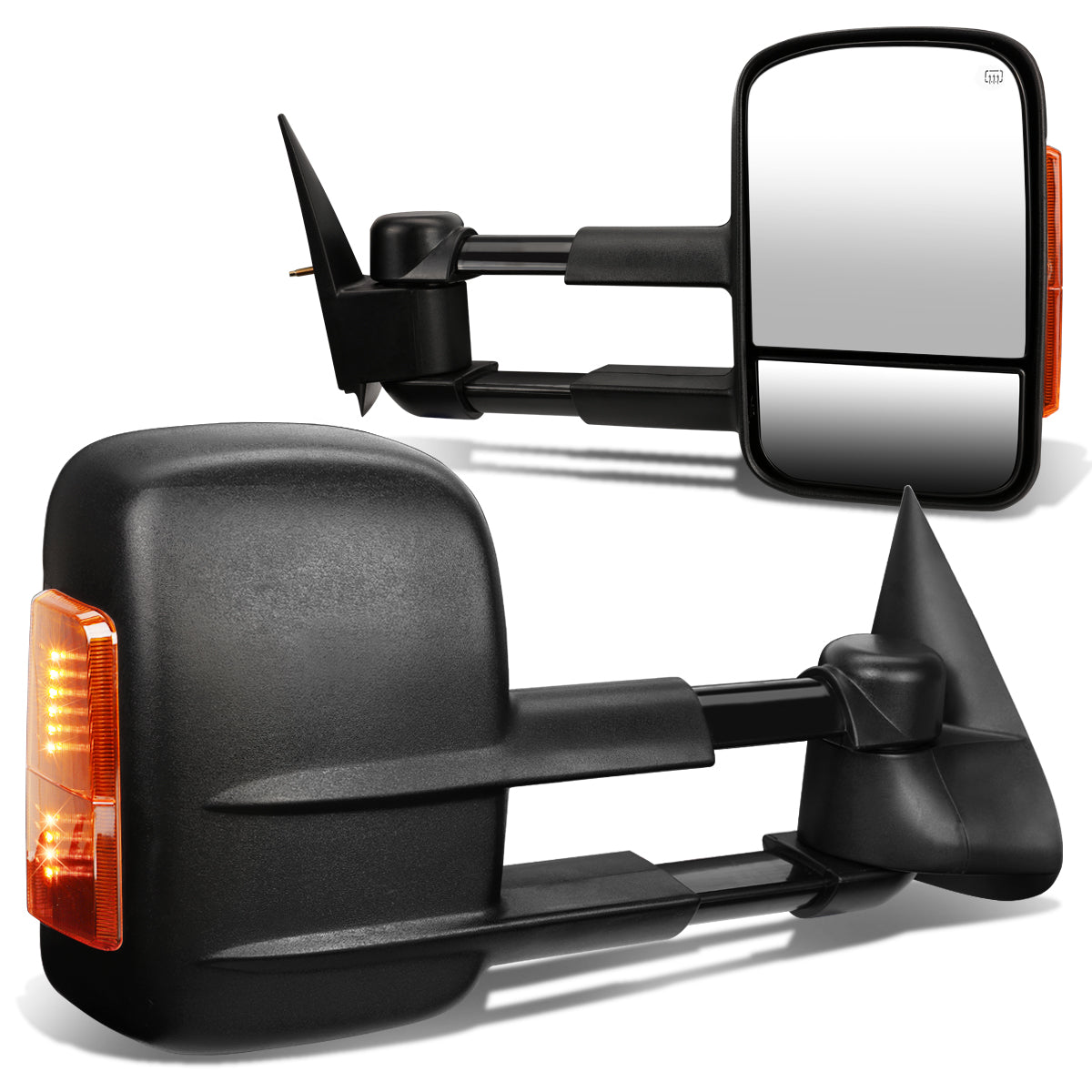 D-Motoring - Towing Mirrors - With LED Turn Singal Light - Powered+Heated - Amber Corner - Pair - Silverado / Tahoe / Suburban / Sierra / Yukon - 1