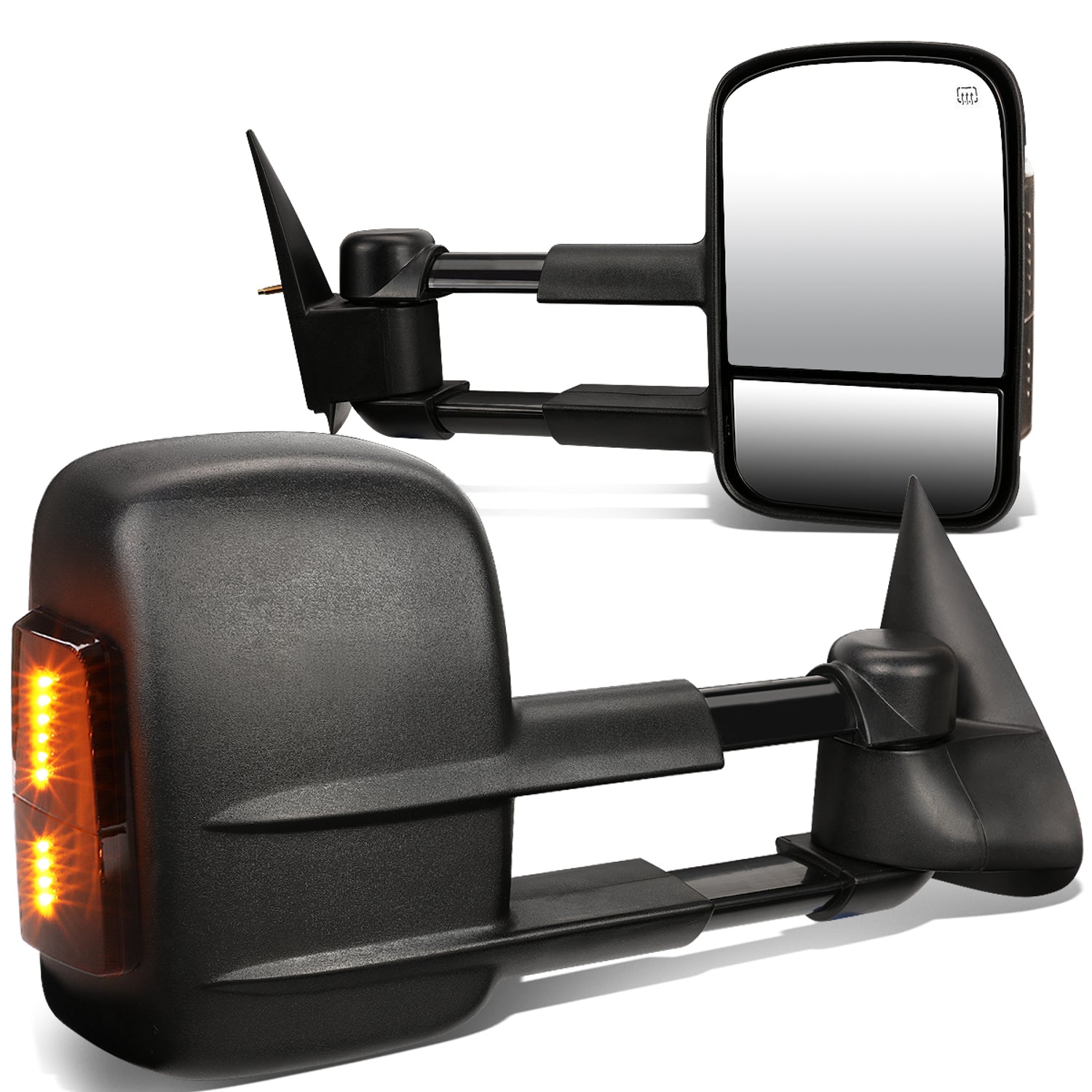 D-Motoring - Towing Mirrors - With LED Turn Singal Light - Powered+Heated - Smoked Corner - Pair - Silverado / Tahoe / Suburban / Sierra / Yukon - 1
