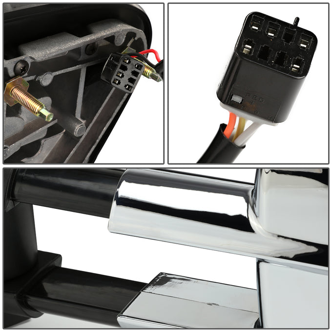 D-Motoring - Towing Mirrors - With LED Turn Singal Light - Powered - Amber Corner - Pair - Silverado / Tahoe / Suburban / Sierra / Yukon - 7